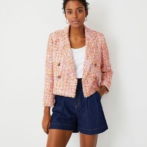 Pink & Orange Ann Taylor Tweed Blazer